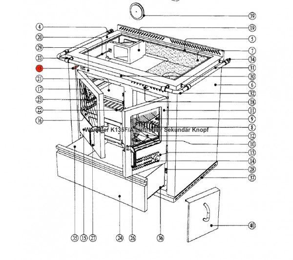 Wamsler K135F/A Luftregler Sekundär Knopf