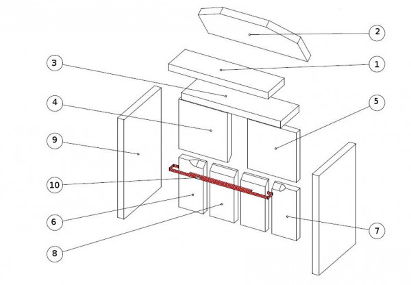 Wamsler Typ 11182 Rückwandstein Halterung