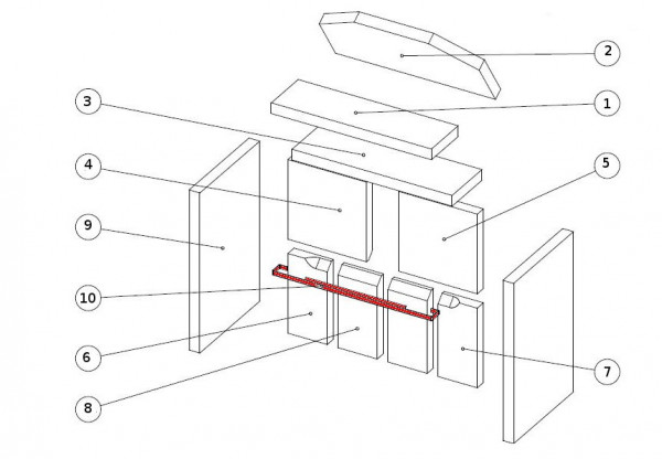 Wamsler Typ 10182 Rückwandstein Halterung