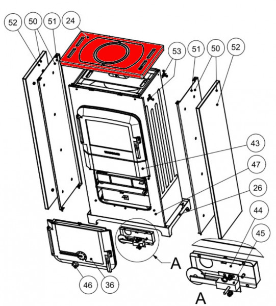 Wamsler Typ 10985 RH8F Abdeckplatte B