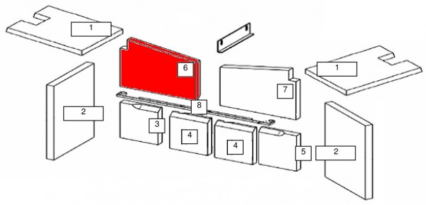 Wamsler Vision Rückwandstein links oben