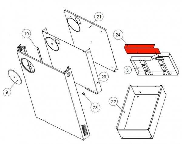 Wamsler W2-50 Holzfach Türgriff