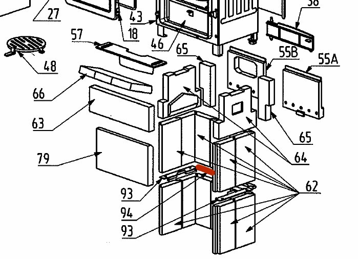 Wamsler WO 109-8 Bully Rückwandstein Halterung